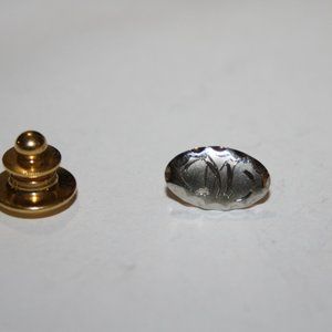 🅼💿 Vintage Silver “M” Lapel Pin · .5" 💿🅼